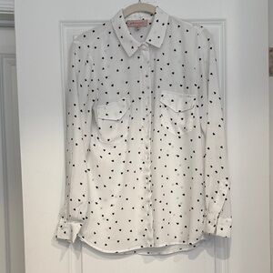 Philosophy White and Black Heart Blouse